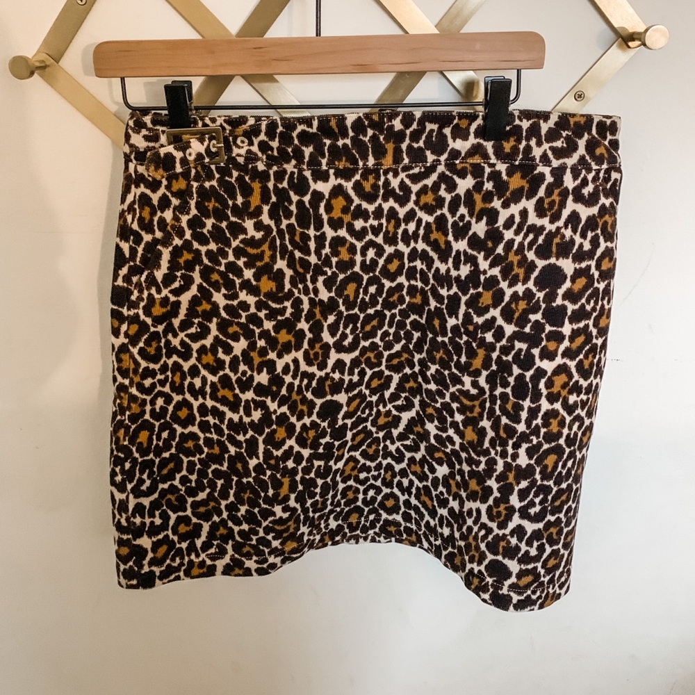 J crew leopard corduroy skirt